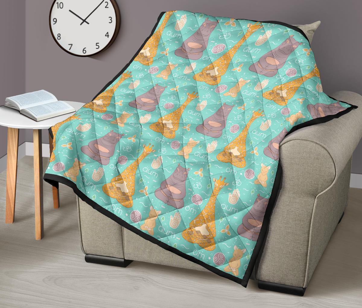 Yoga Meditation Pattern Print Quilt-grizzshop