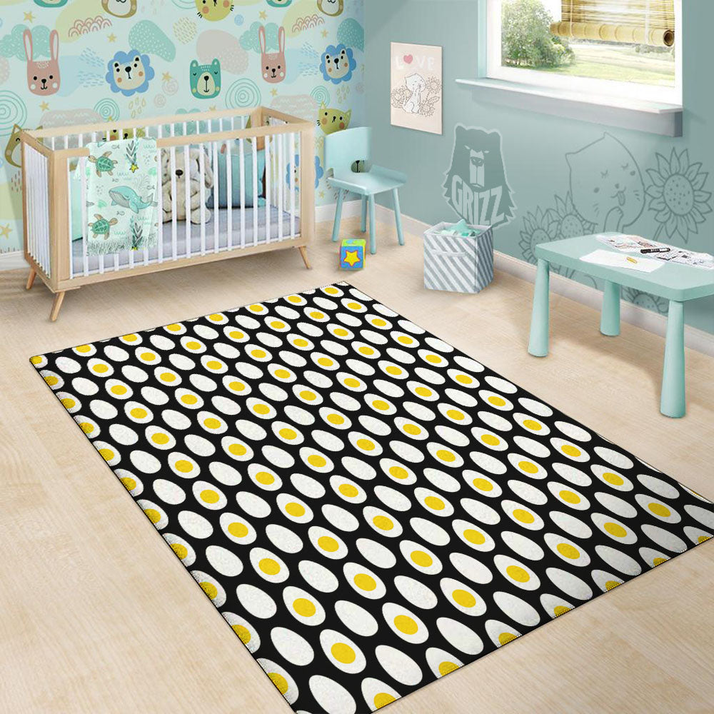 Yolk Egg Print Pattern Floor Mat-grizzshop