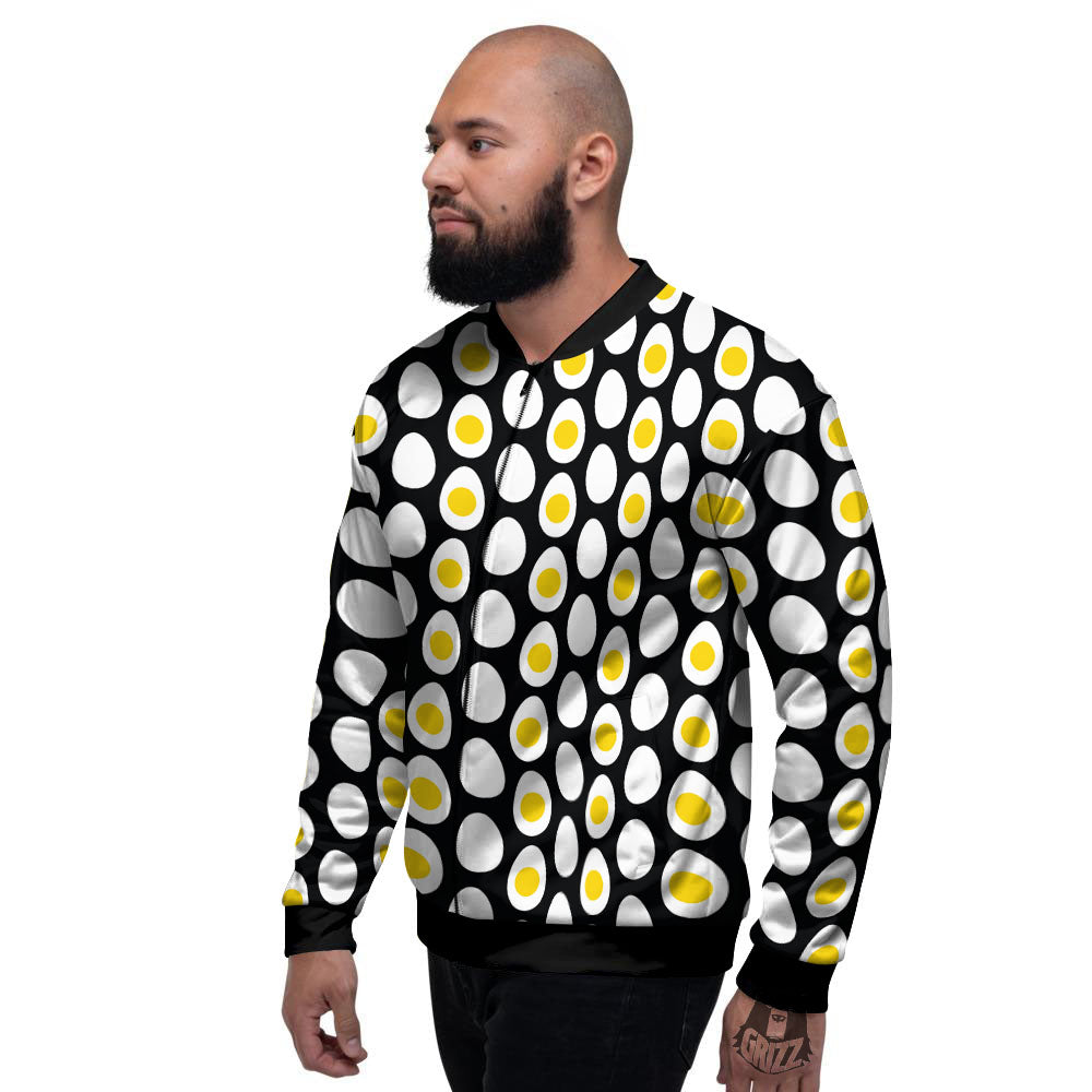 Yolk Egg Print Pattern Men's Bomber Jacket-grizzshop