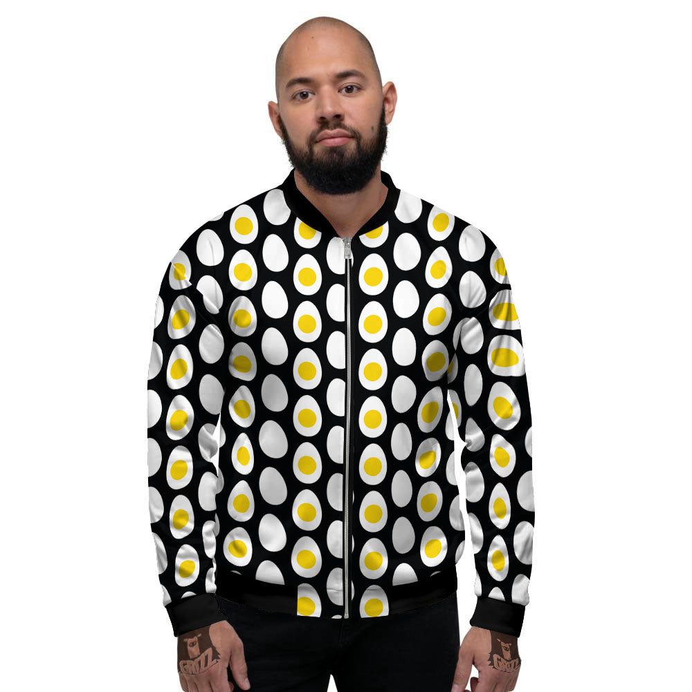 Yolk Egg Print Pattern Men's Bomber Jacket-grizzshop