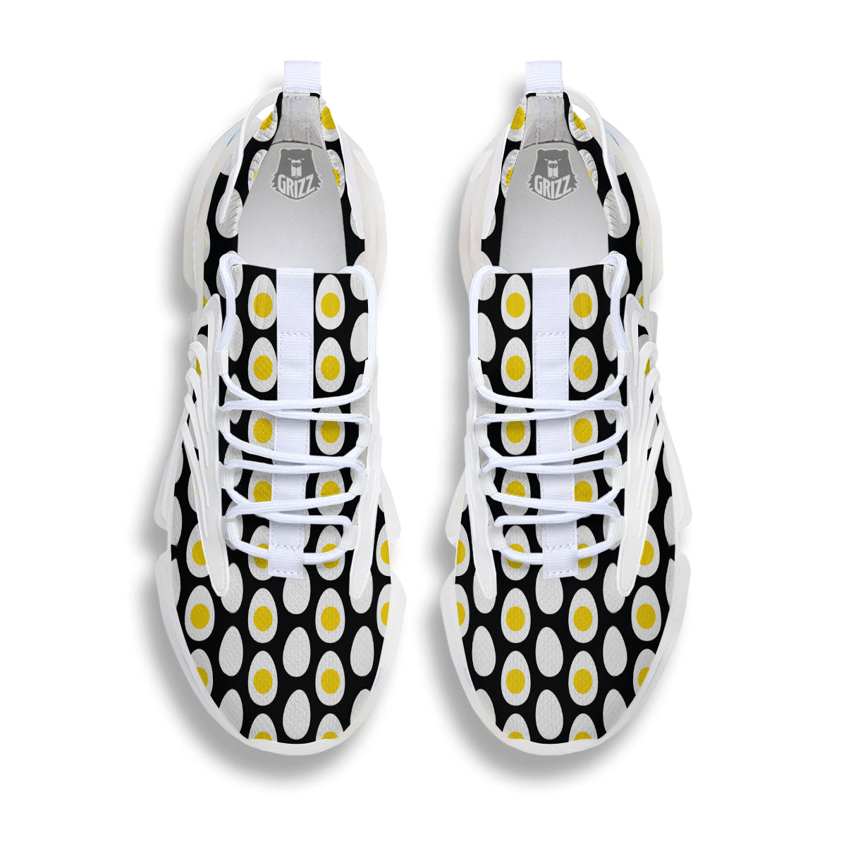 Yolk Egg Print Pattern White Gym Shoes-grizzshop