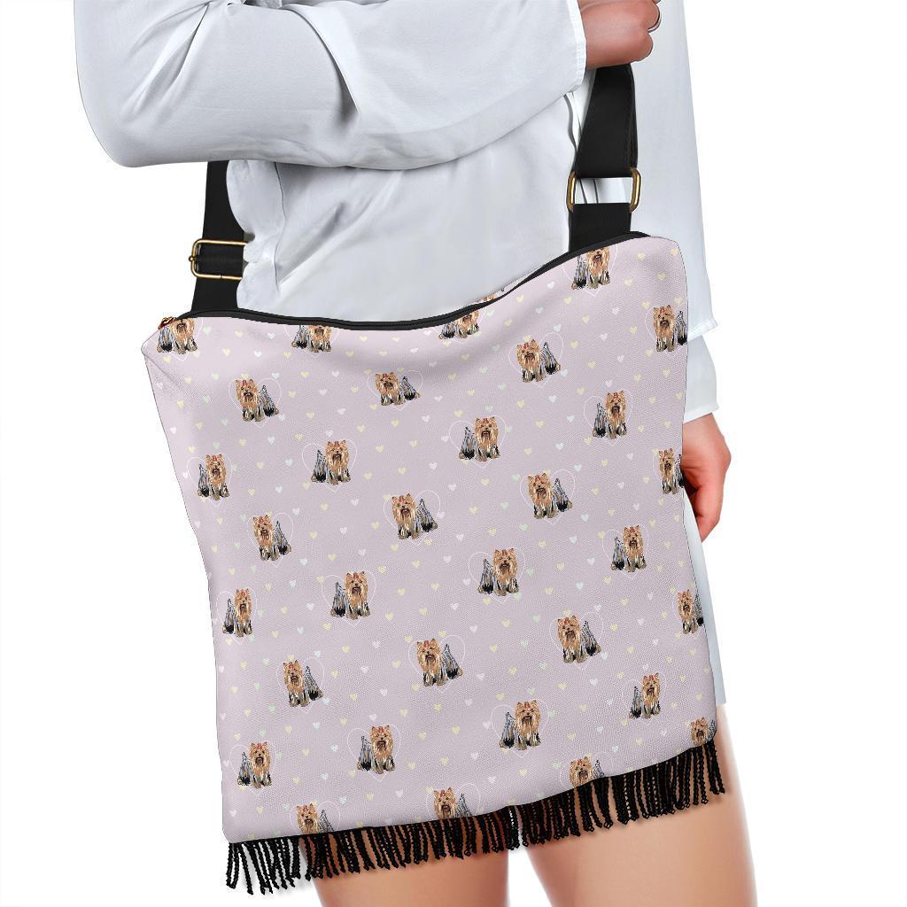 Yorkshire Terrier Dog Puppy Pattern Print Crossbody Bags-grizzshop