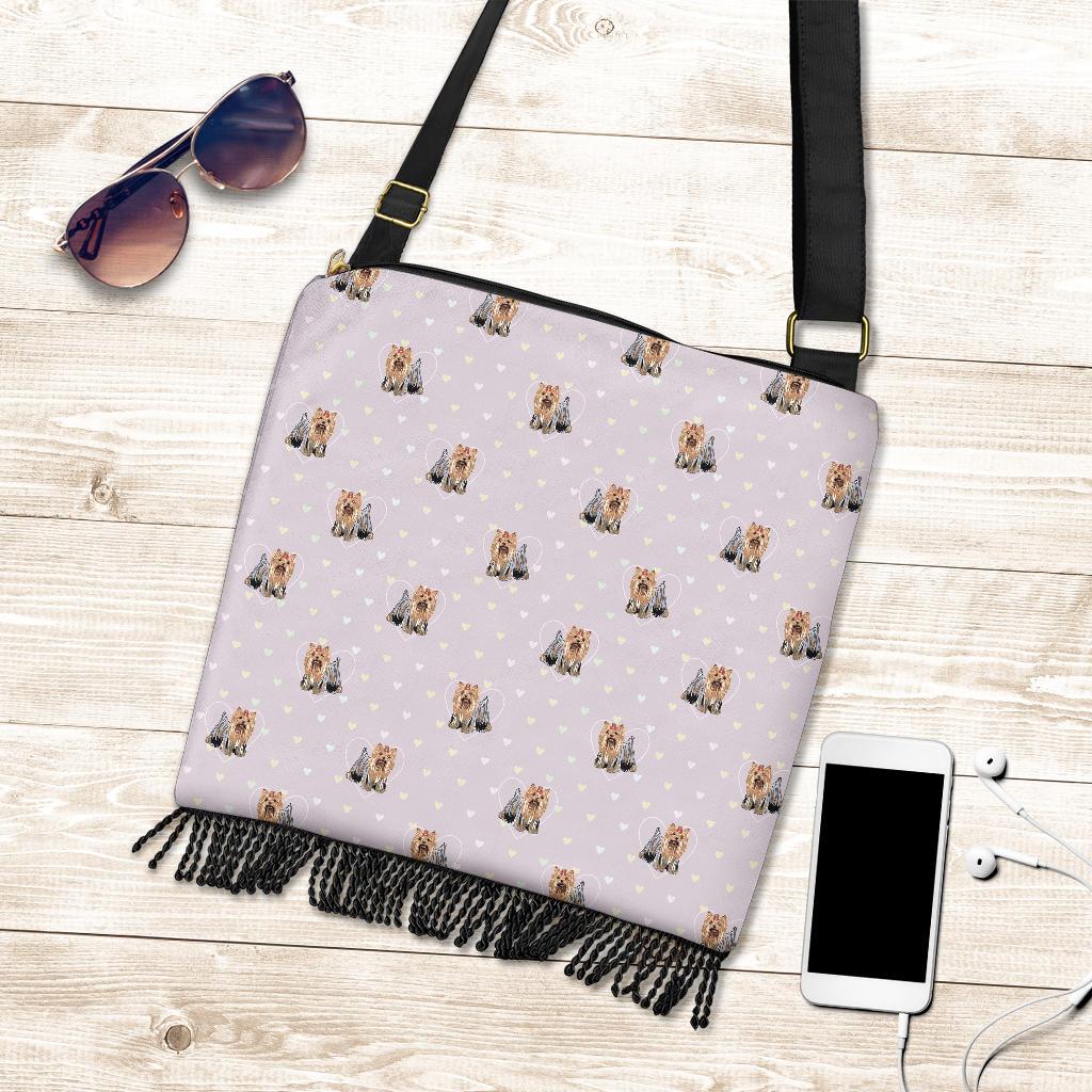 Yorkshire Terrier Dog Puppy Pattern Print Crossbody Bags-grizzshop