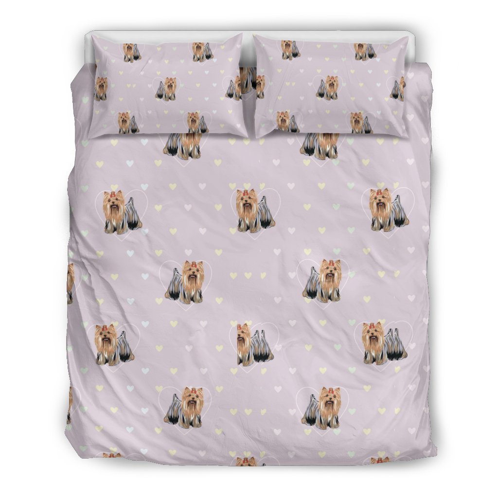 Yorkshire Terrier Dog Puppy Pattern Print Duvet Cover Bedding Set-grizzshop