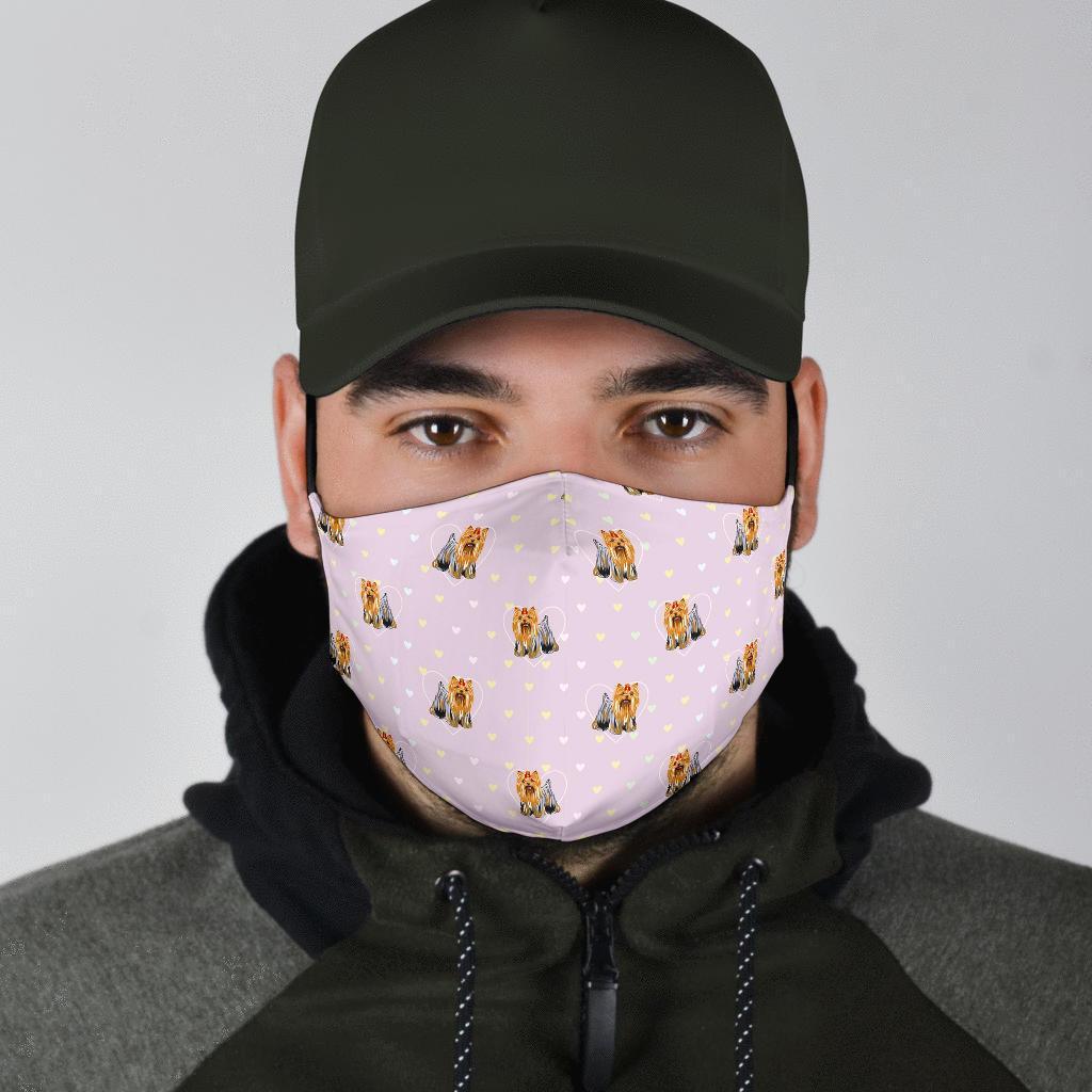 Yorkshire Terrier Dog Puppy Pattern Print Face Mask-grizzshop