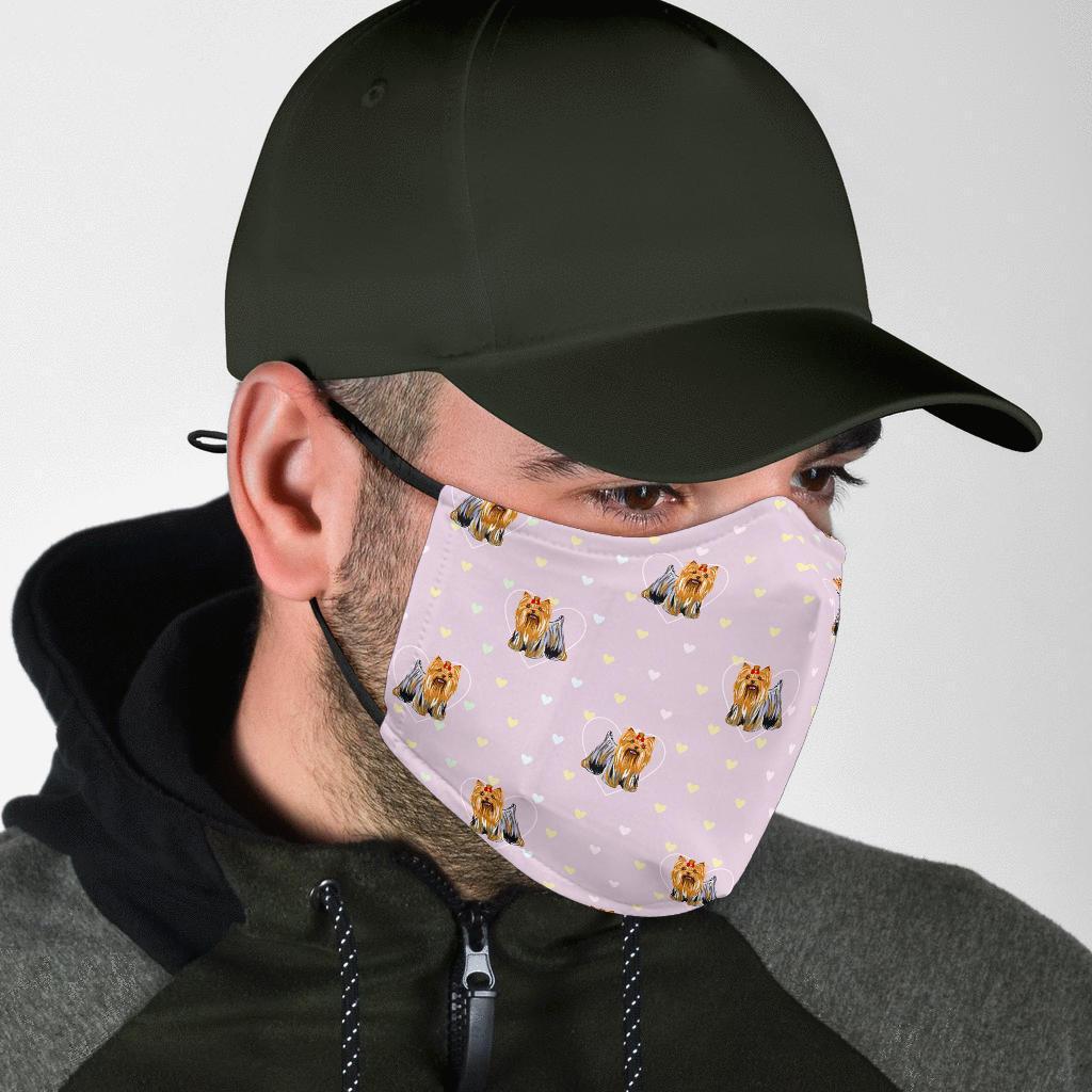 Yorkshire Terrier Dog Puppy Pattern Print Face Mask-grizzshop