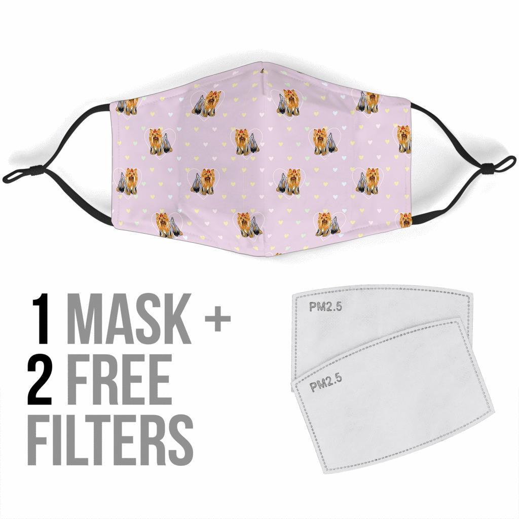 Yorkshire Terrier Dog Puppy Pattern Print Face Mask-grizzshop