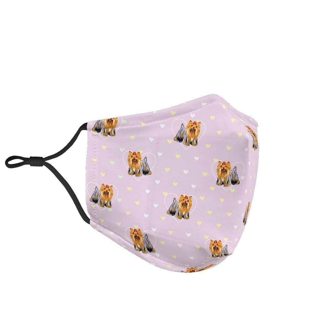 Yorkshire Terrier Dog Puppy Pattern Print Face Mask-grizzshop