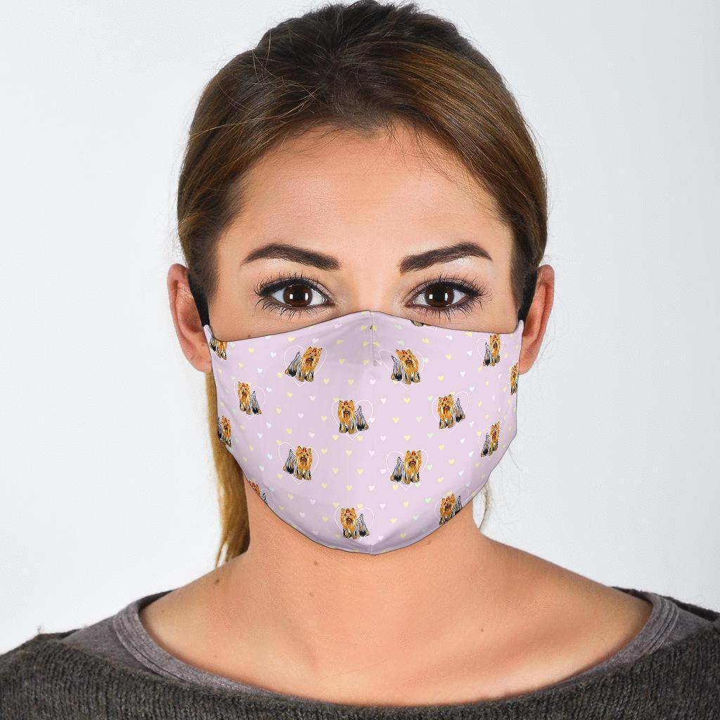 Yorkshire Terrier Dog Puppy Pattern Print Face Mask-grizzshop