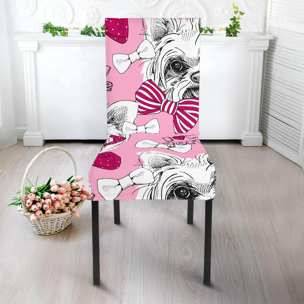 Yorkshire Terrier Dog Puppy Print Pattern Chair Cover-grizzshop