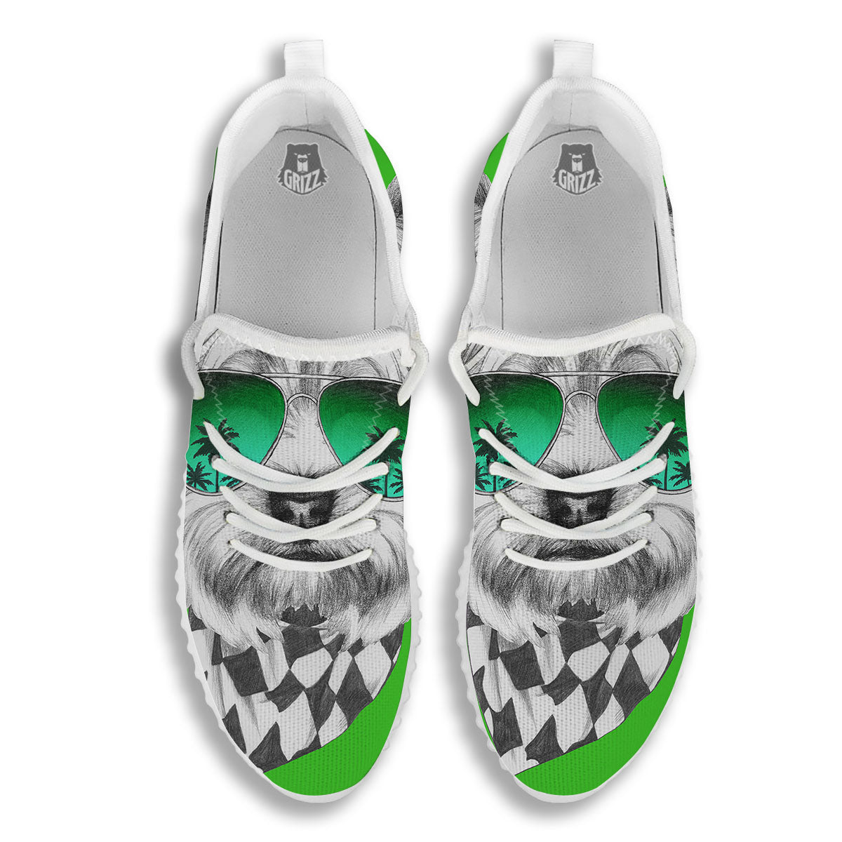 Yorkshire Terrier Sunglasses Print White Walking Shoes-grizzshop