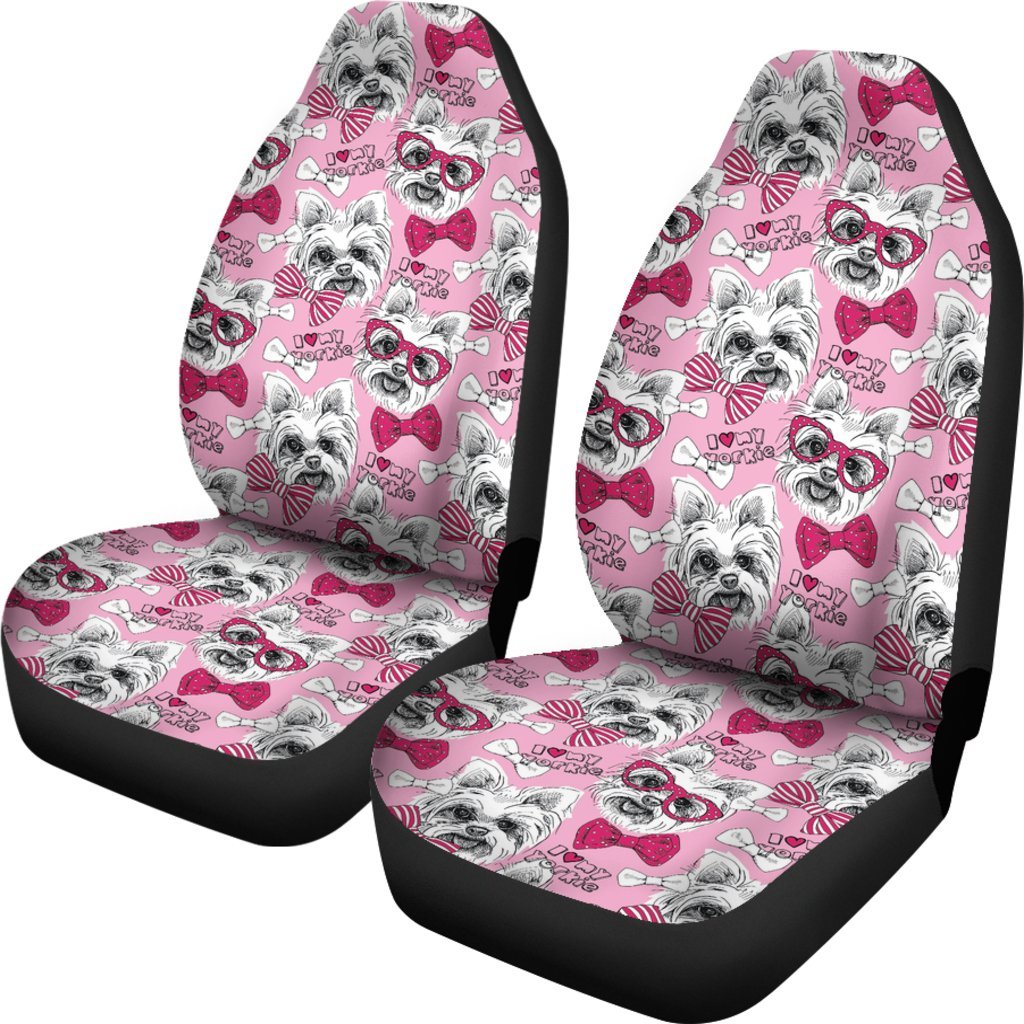 Yorkshire Terrier Dog Puppy Print Pattern Universal Fit Car Seat Cover-grizzshop