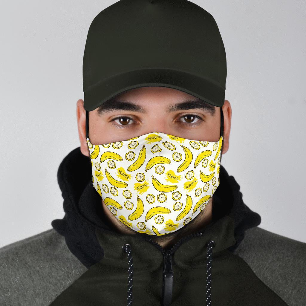 Yummy Banana Pattern Print Face Mask-grizzshop