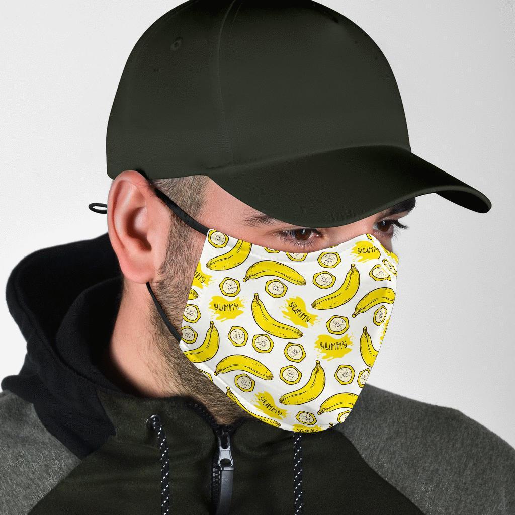 Yummy Banana Pattern Print Face Mask-grizzshop