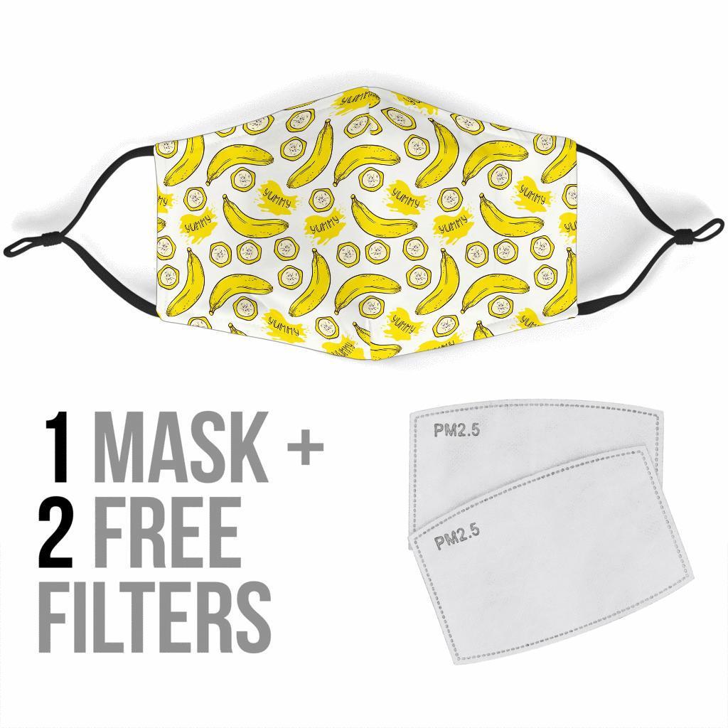 Yummy Banana Pattern Print Face Mask-grizzshop