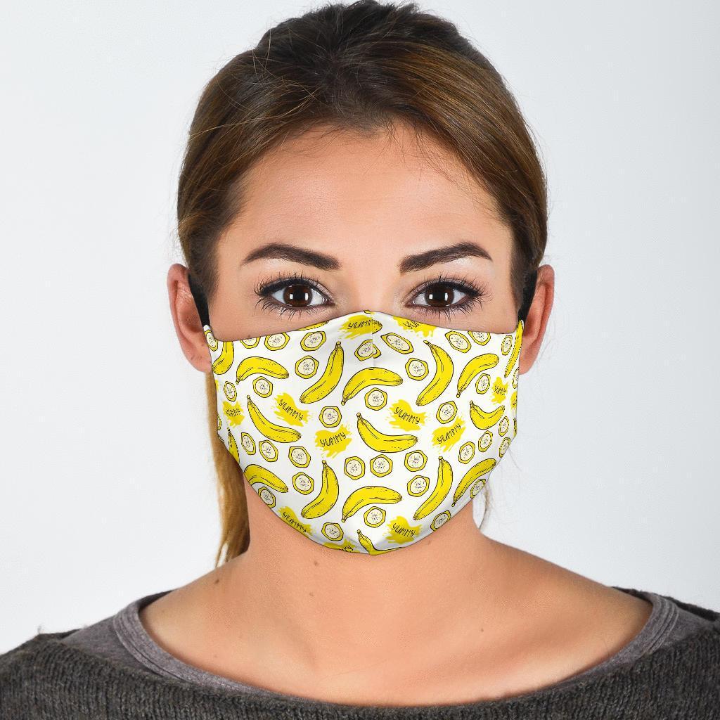 Yummy Banana Pattern Print Face Mask-grizzshop