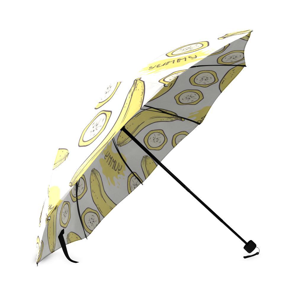 Yummy Banana Pattern Print Foldable Umbrella-grizzshop