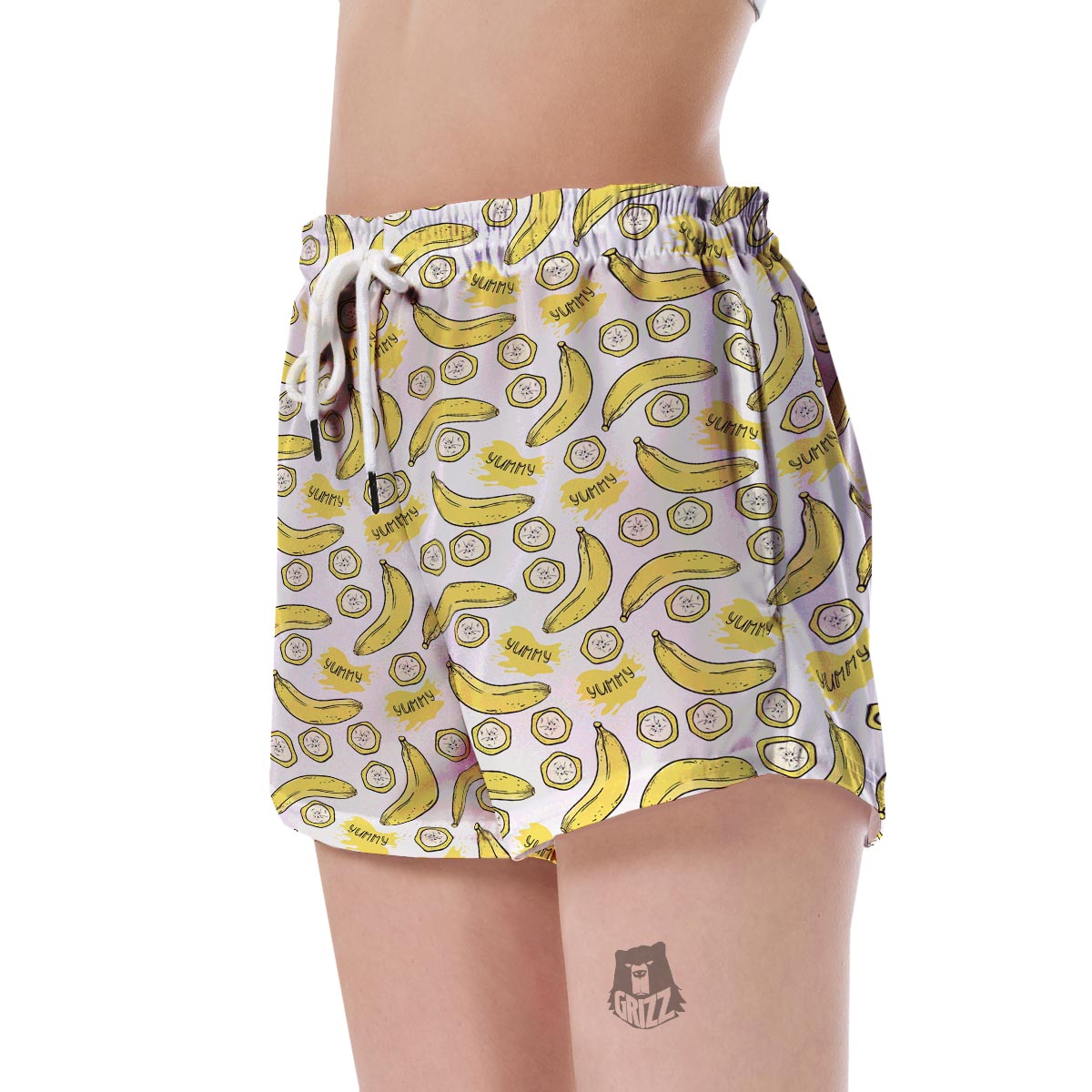 Yummy Banana Pattern Print Women's Shorts-grizzshop