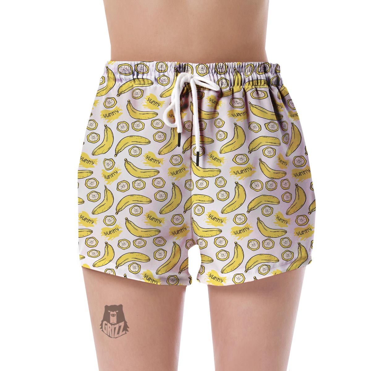 Yummy Banana Pattern Print Women's Shorts-grizzshop