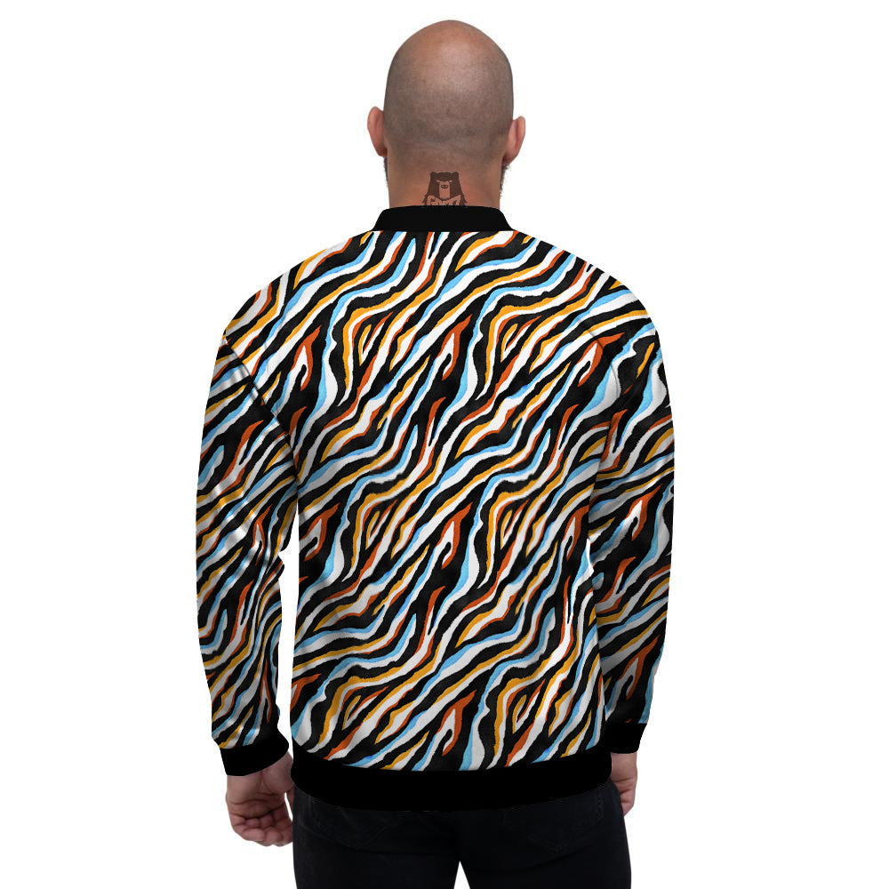Zebra Abstract Print Pattern Men's Bomber Jacket-grizzshop