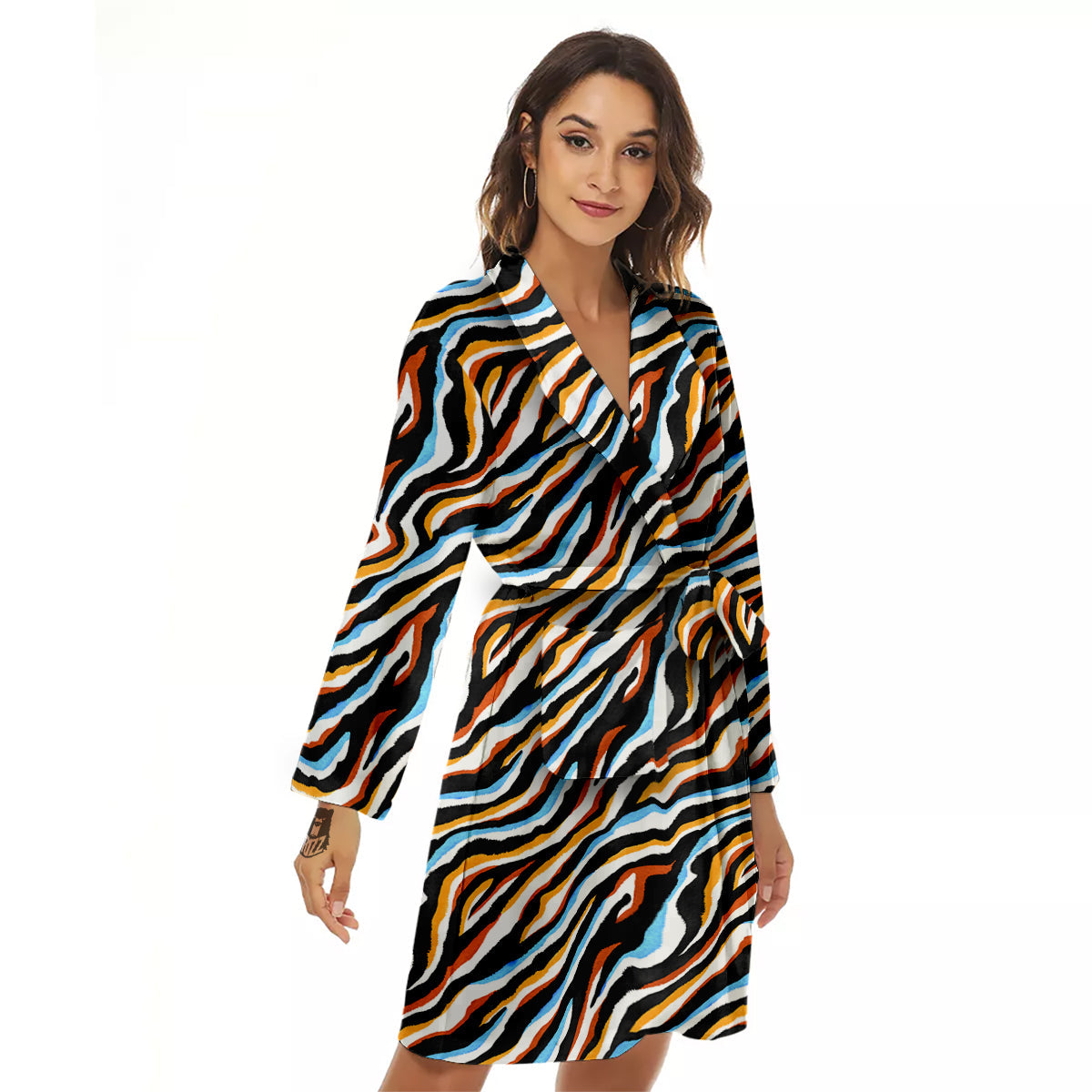 Zebra Abstract Print Pattern Women's Robe-grizzshop