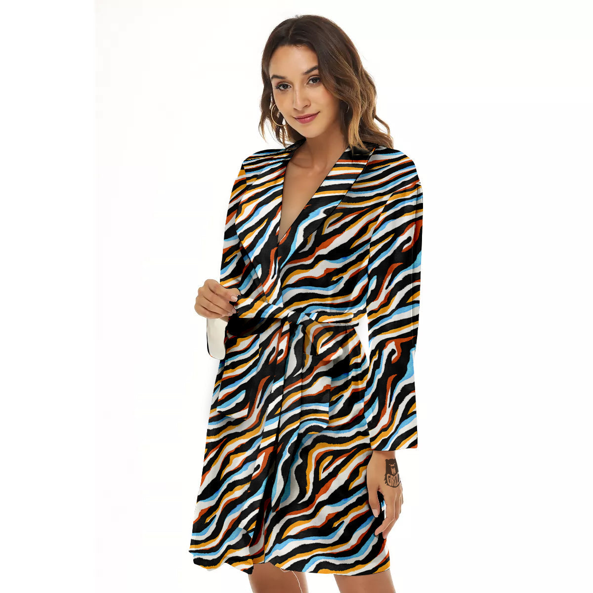 Zebra Abstract Print Pattern Women's Robe-grizzshop