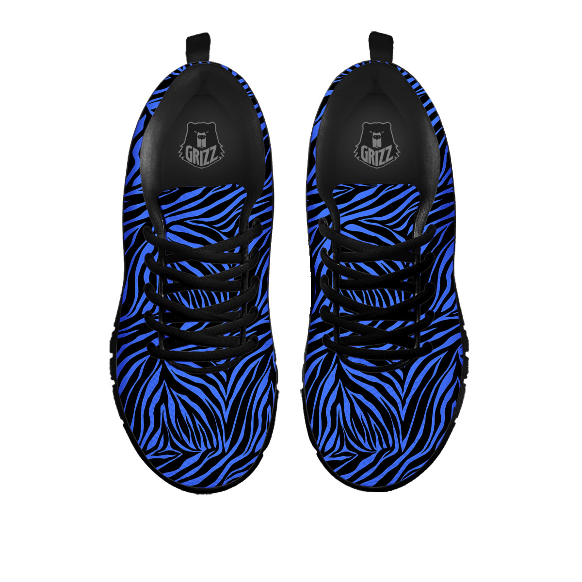 Zebra Black Blue Print Pattern Black Sneaker-grizzshop