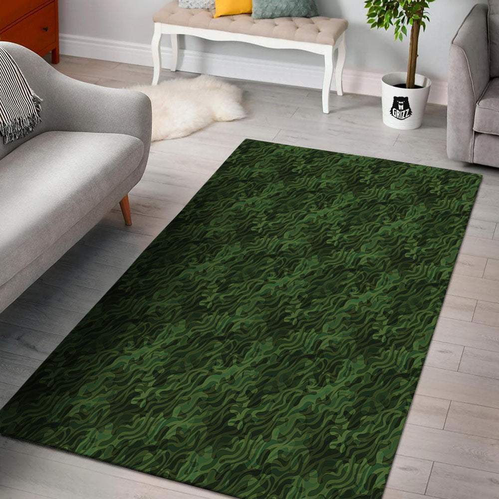 Zebra Camo Green Print Pattern Floor Mat-grizzshop