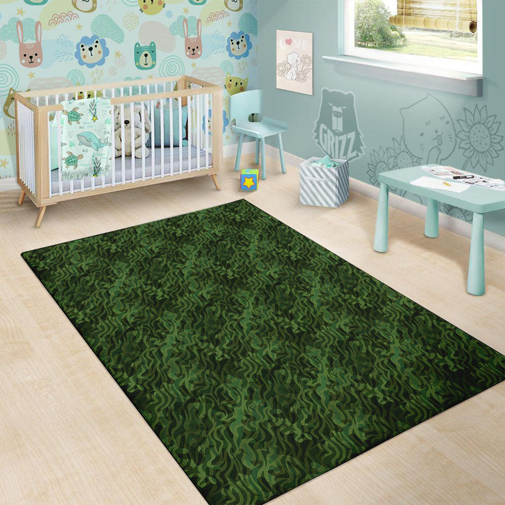 Zebra Camo Green Print Pattern Floor Mat-grizzshop