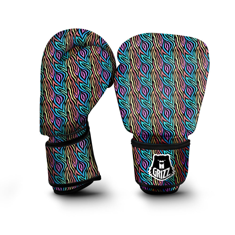 Zebra Colorful Print Pattern Boxing Gloves-grizzshop
