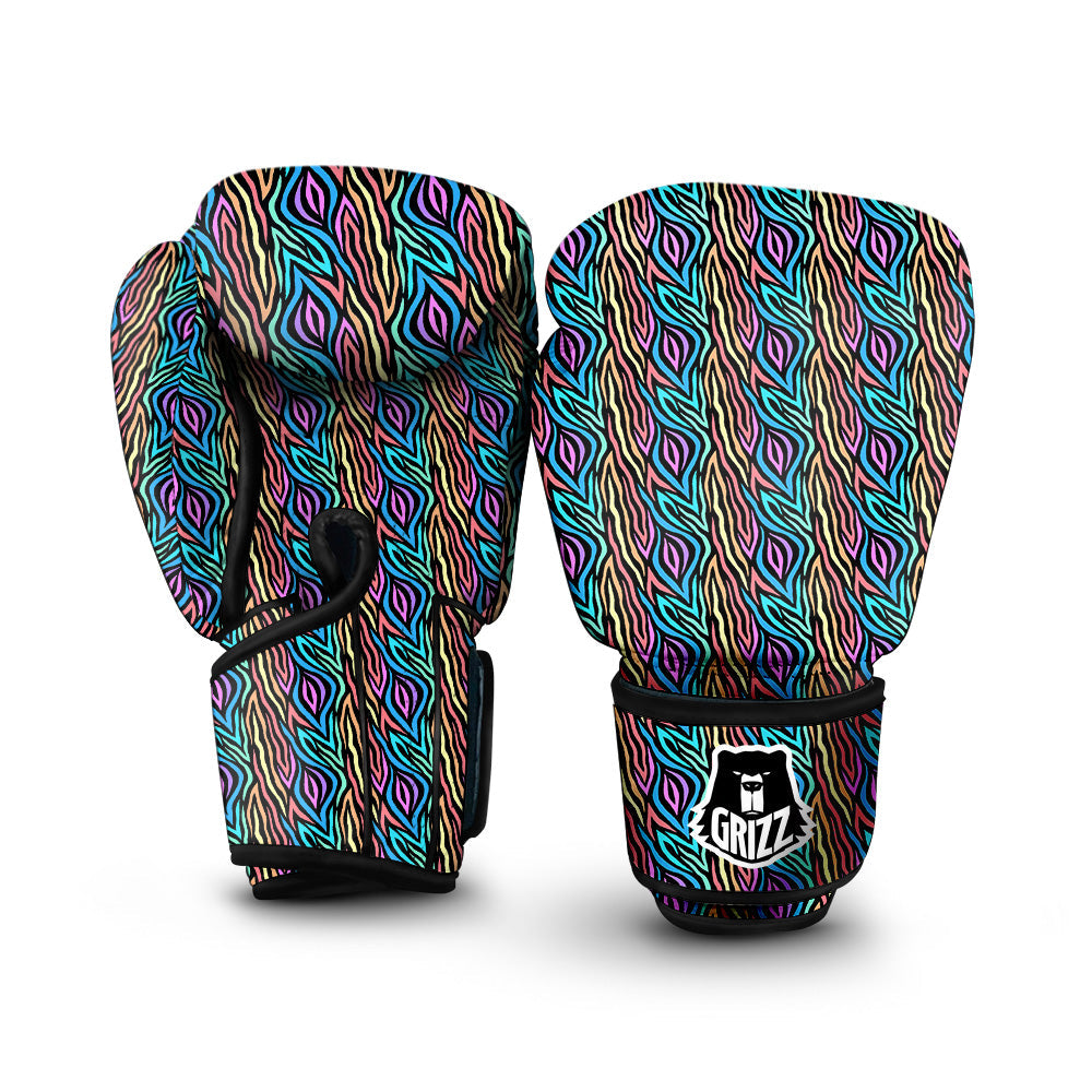 Zebra Colorful Print Pattern Boxing Gloves-grizzshop
