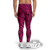 Zebra Hot Pink Print Pattern Men's Leggings-grizzshop
