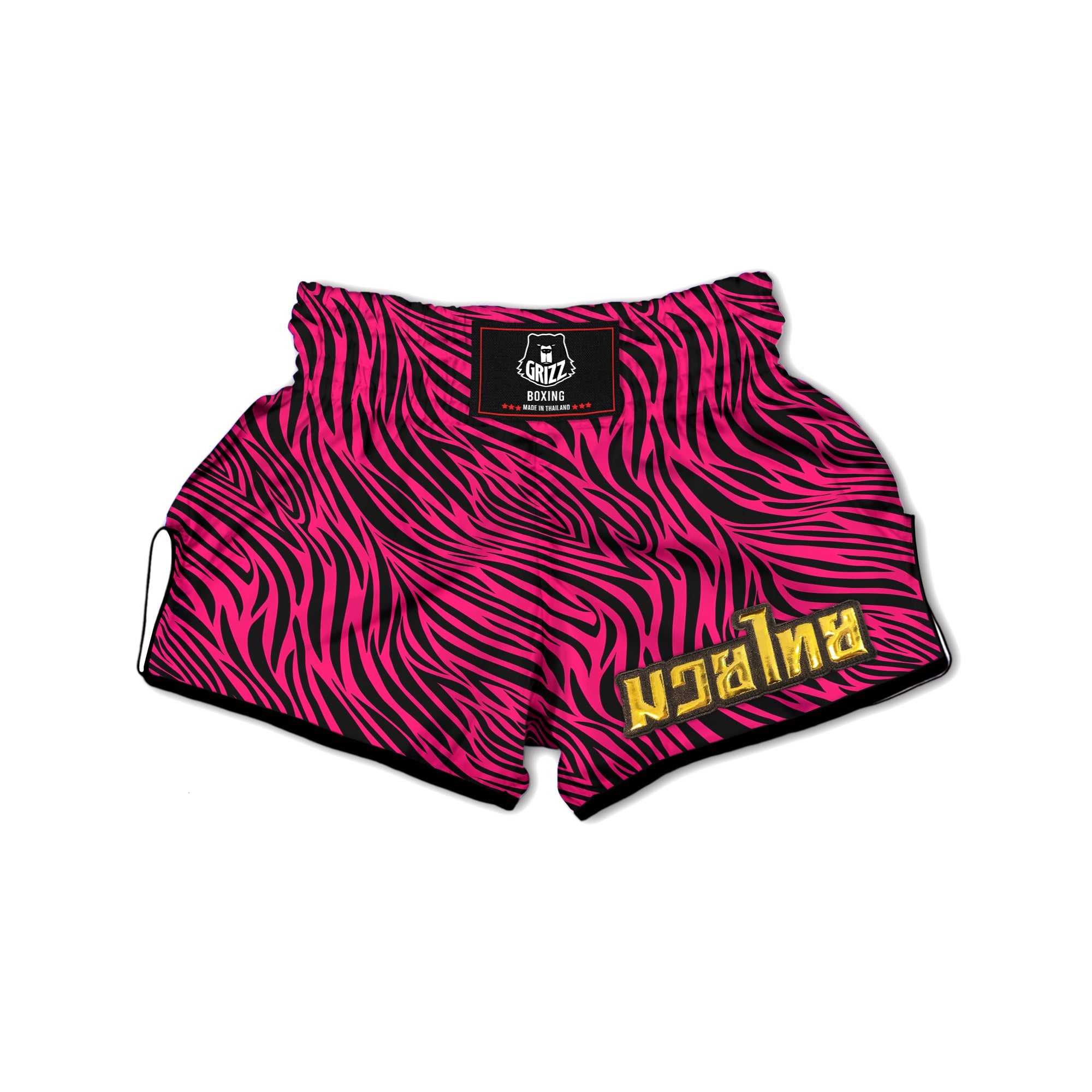 Zebra Hot Pink Print Pattern Muay Thai Boxing Shorts-grizzshop