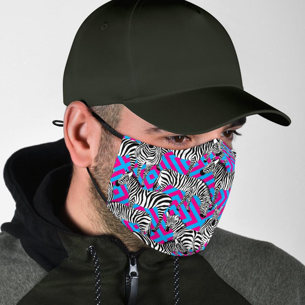 Zebra Neon Pattern Print Face Mask-grizzshop