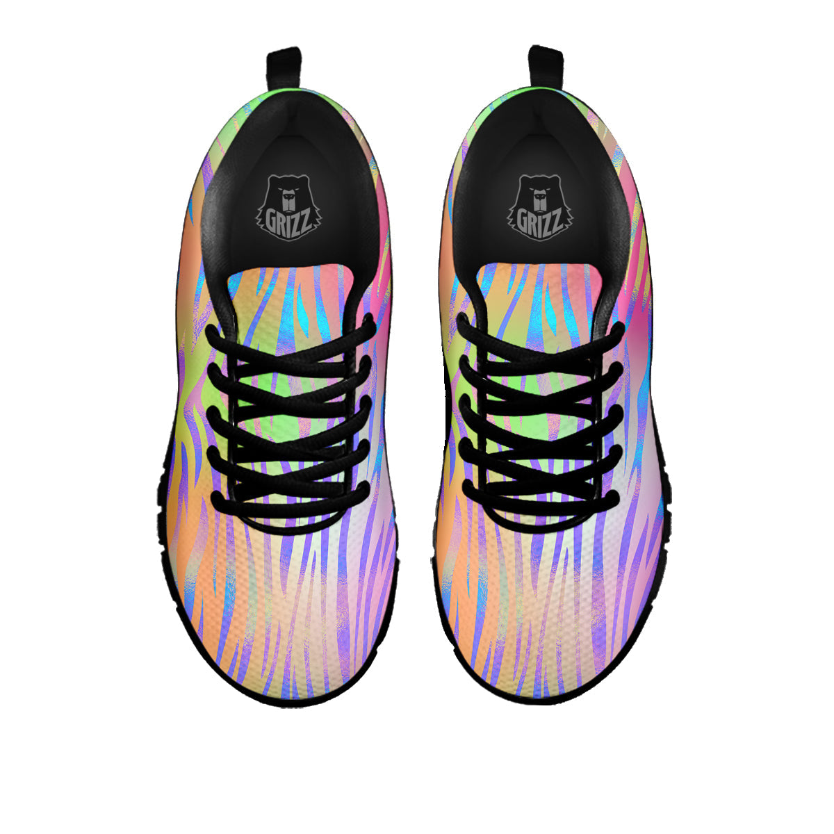 Zebra Pastel Print Pattern Black Sneaker-grizzshop