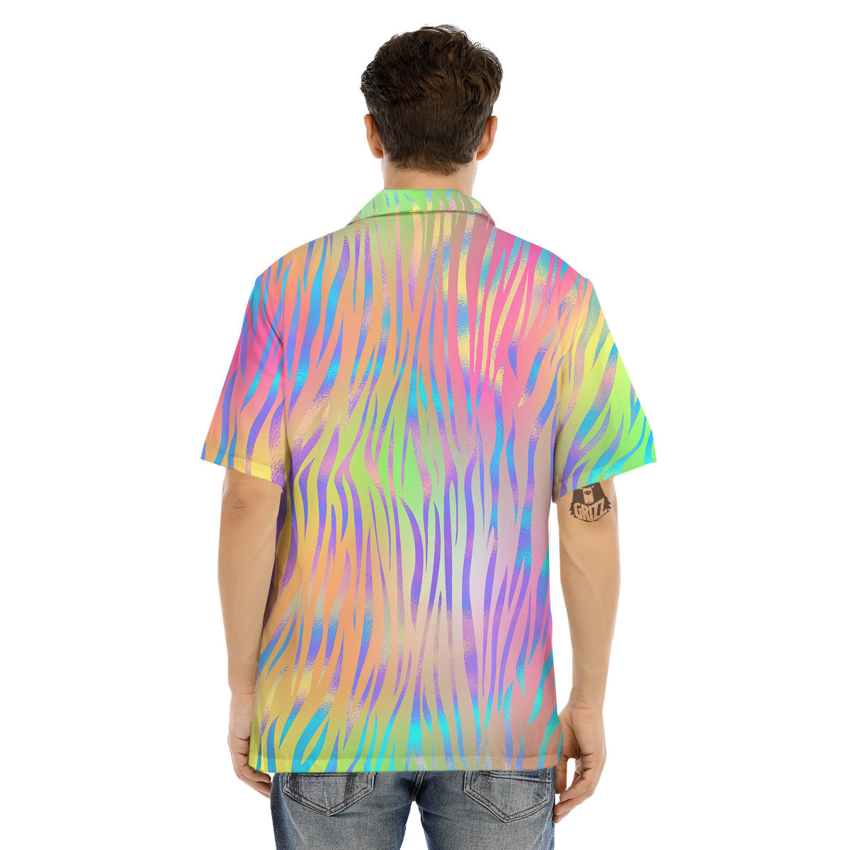 Zebra Pastel Print Pattern Men's Hawaiian Shirt-grizzshop
