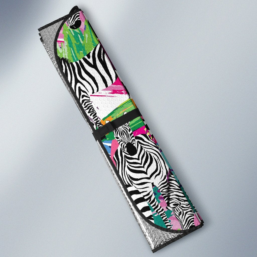 Zebra Pattern Print Car Sun Shade-grizzshop