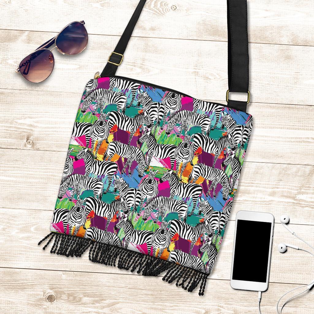 Zebra Pattern Print Crossbody Bags-grizzshop