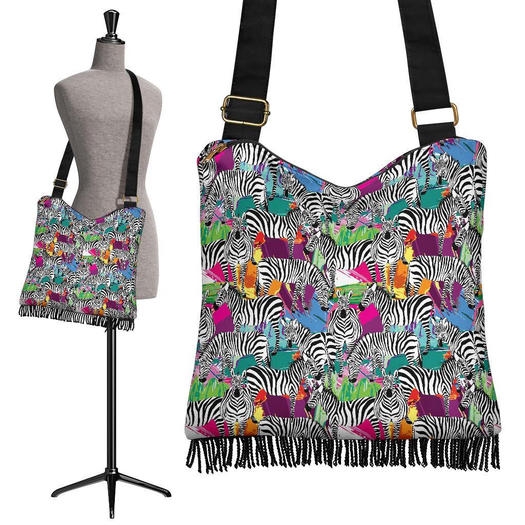 Zebra Pattern Print Crossbody Bags-grizzshop