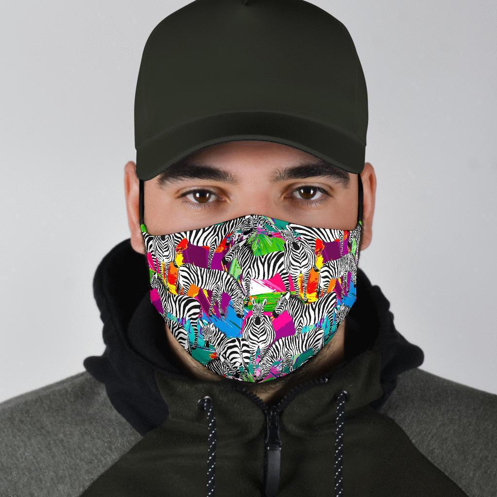 Zebra Pattern Print Face Mask-grizzshop