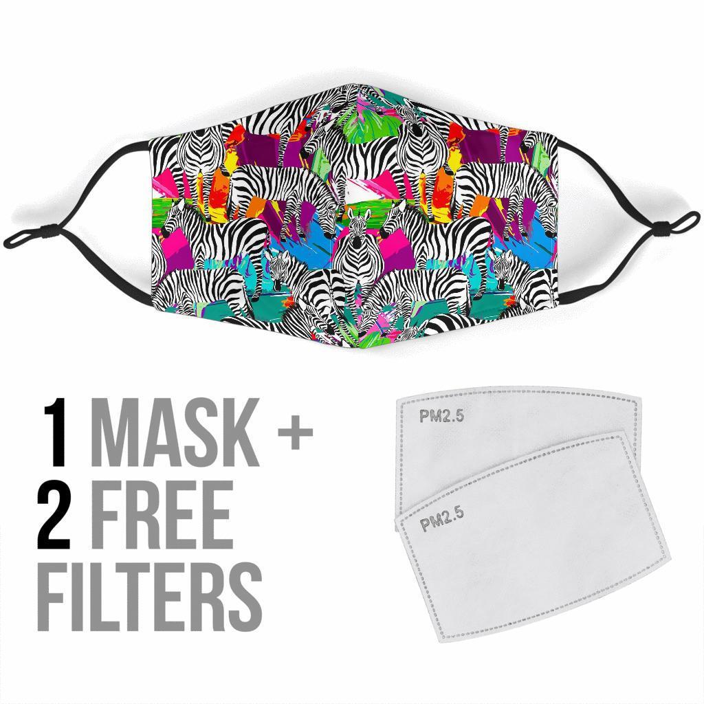 Zebra Pattern Print Face Mask-grizzshop