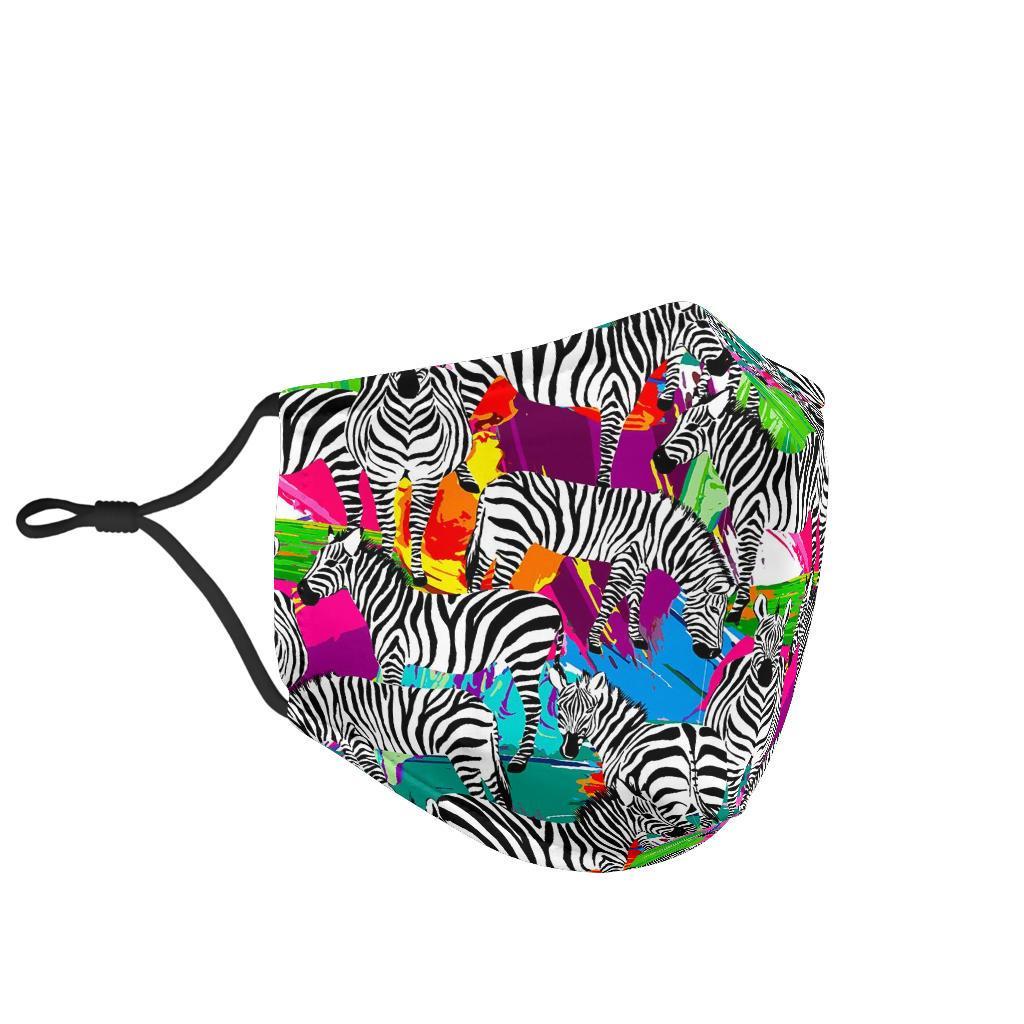 Zebra Pattern Print Face Mask-grizzshop