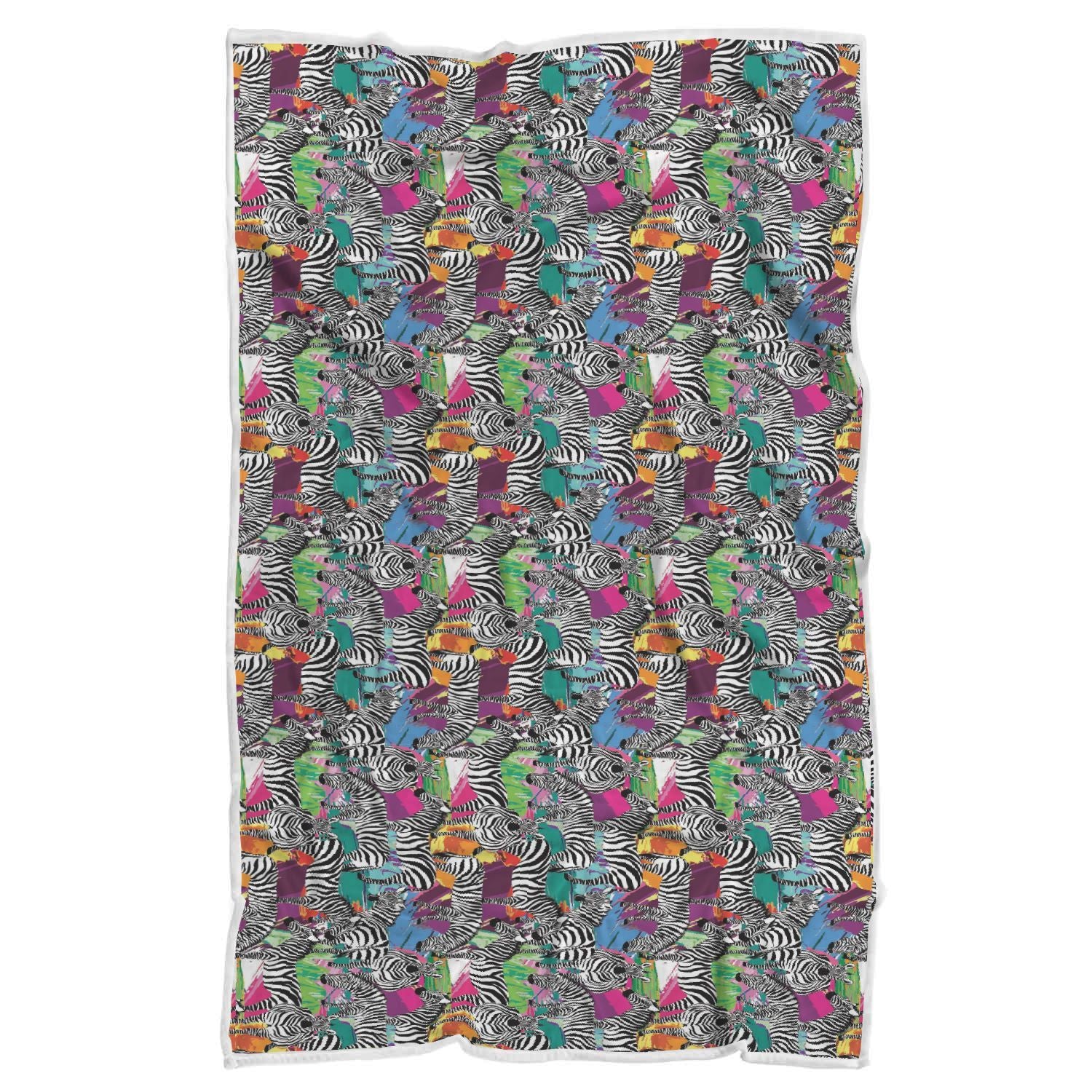 Zebra Pattern Print Throw Blanket-grizzshop