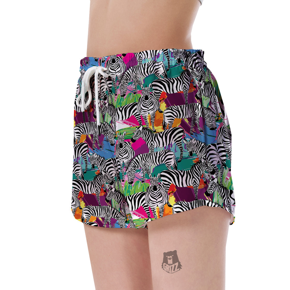 Zebra Pattern Print Women's Shorts-grizzshop