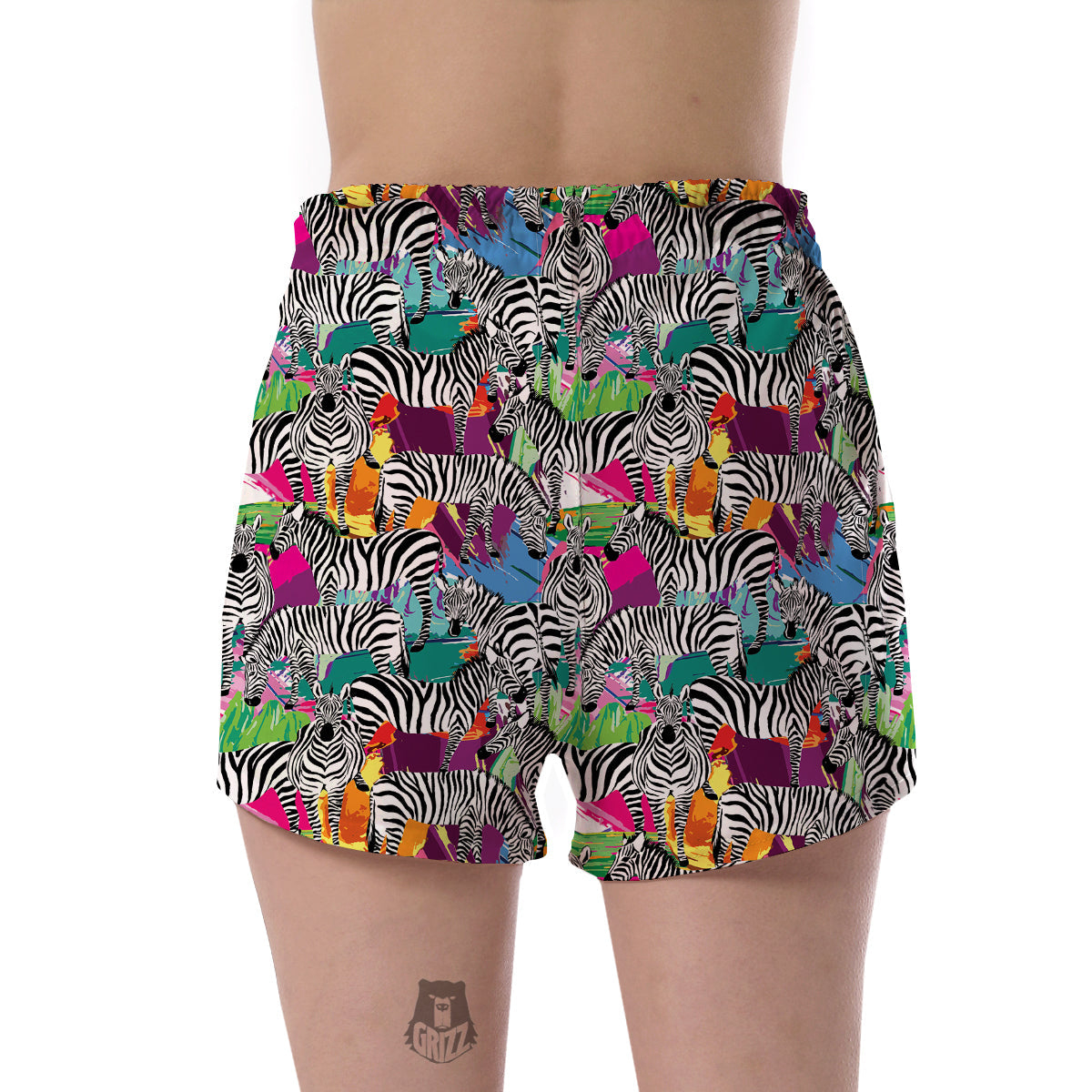 Zebra Pattern Print Women's Shorts-grizzshop
