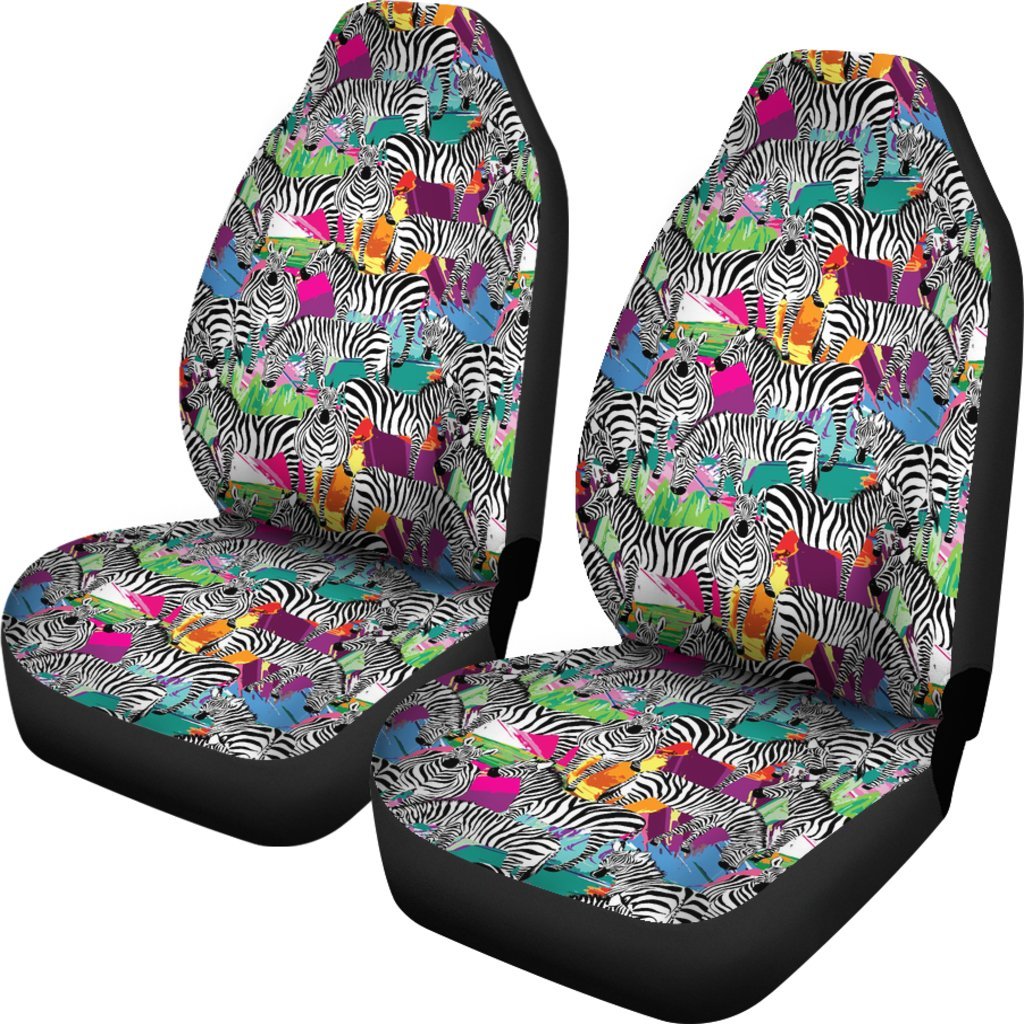 Zebra Pattern Print Universal Fit Car Seat Cover-grizzshop