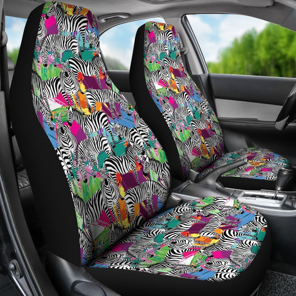 Zebra Pattern Print Universal Fit Car Seat Cover-grizzshop