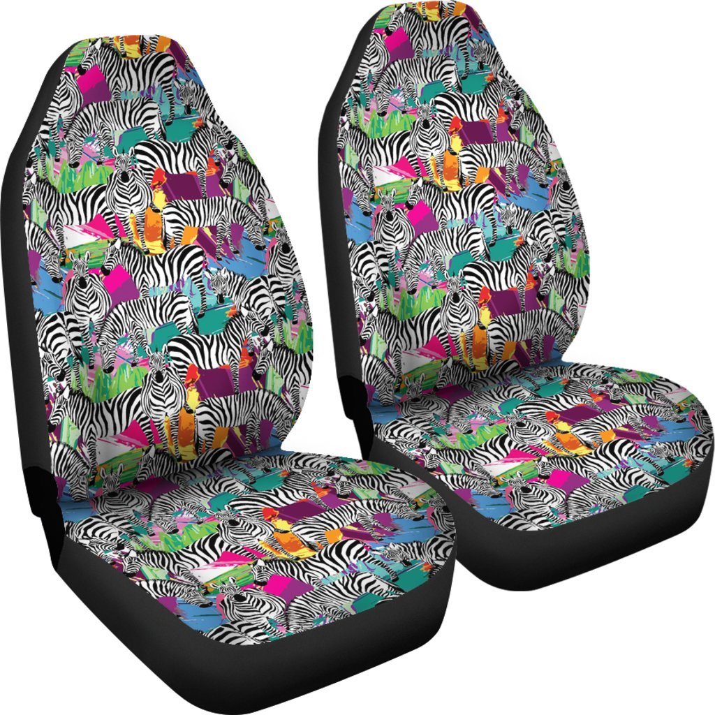 Zebra Pattern Print Universal Fit Car Seat Cover-grizzshop