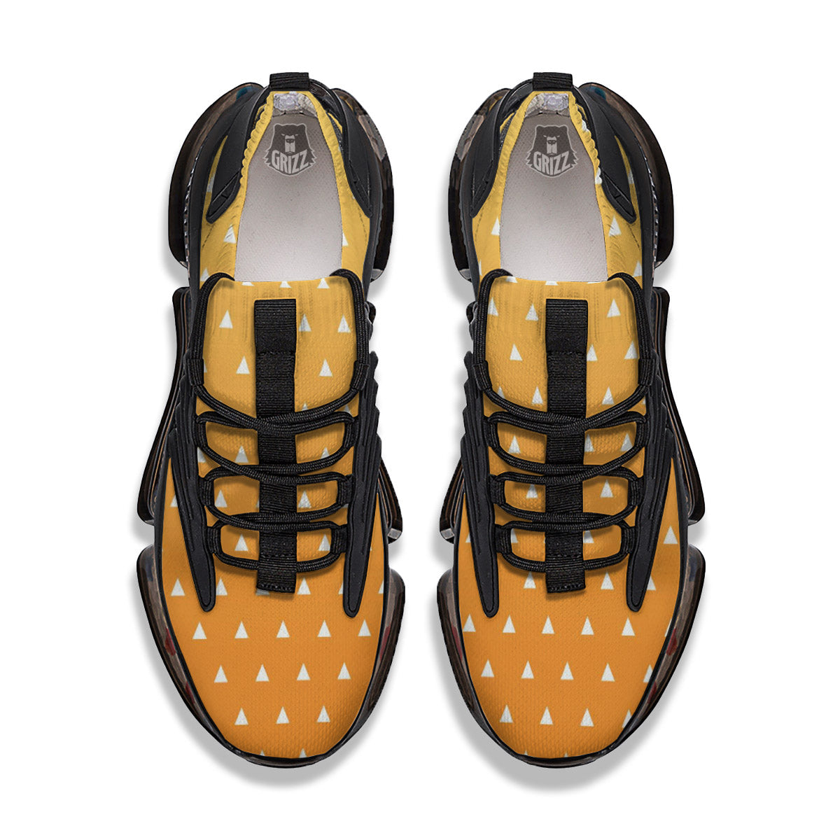 Zenitsu Print Pattern Black Gym Shoes-grizzshop