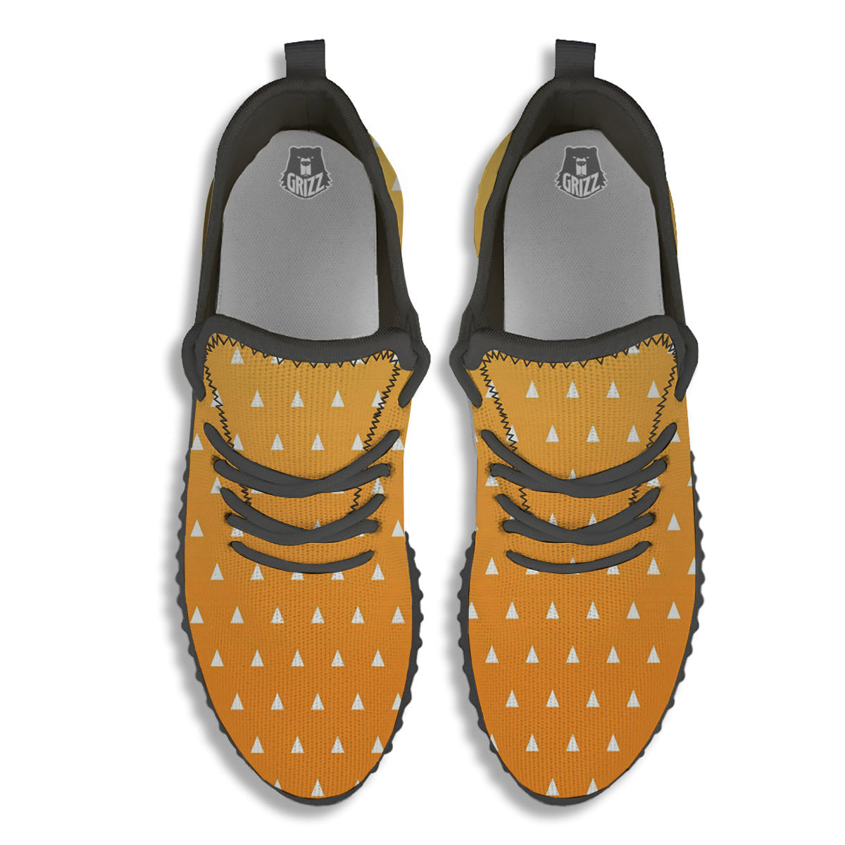 Zenitsu Print Pattern Black Walking Shoes-grizzshop